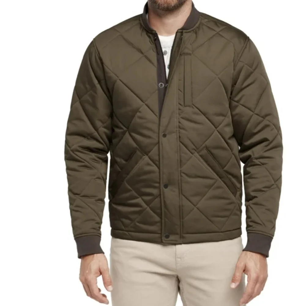 NWT Banana Republic Men’s Quilted Bomber Jacket, Green